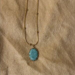 Amazonite 14 K Gold Plated Necklace ~ 18 inch length + 2 inch extender.